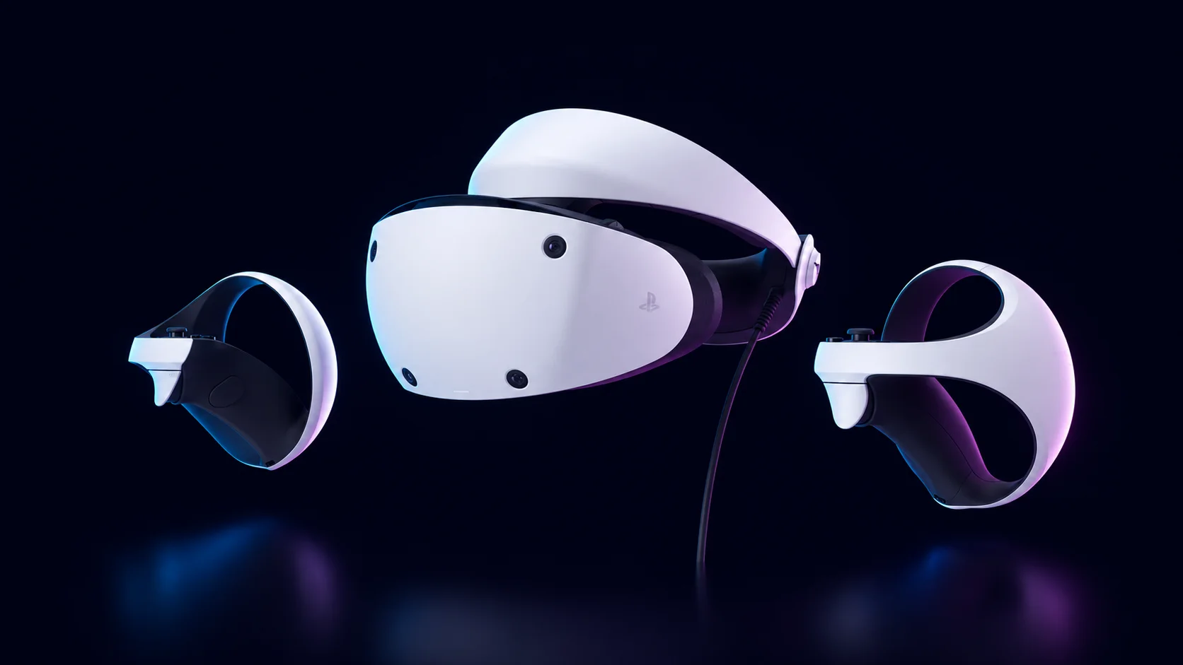 PlayStation VR2 headset with Sense controllers